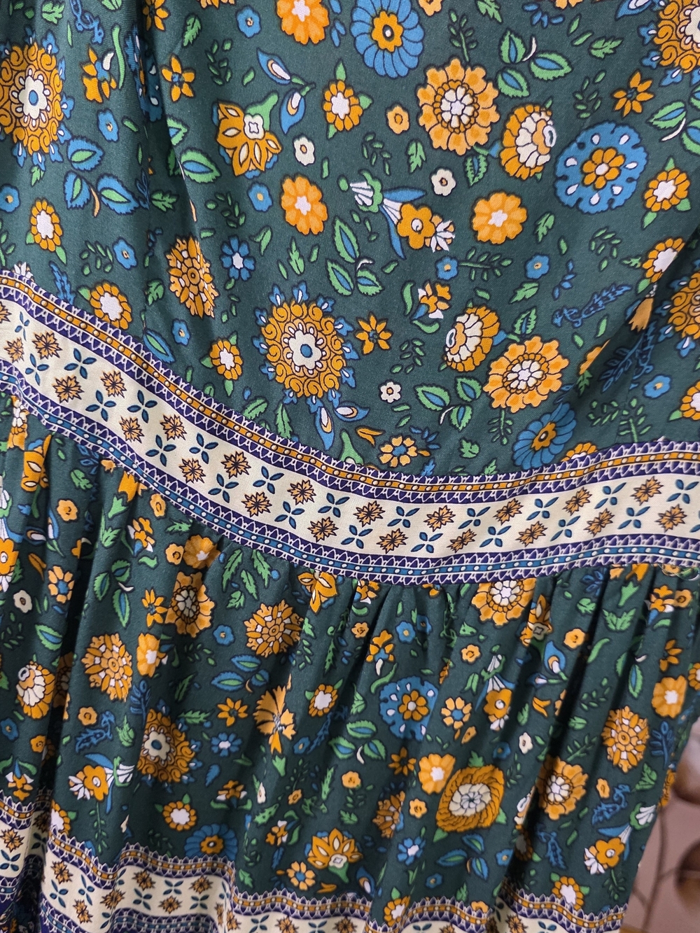 Floral Tiered Sundress in Teal and Navy - Picture 2 of 8